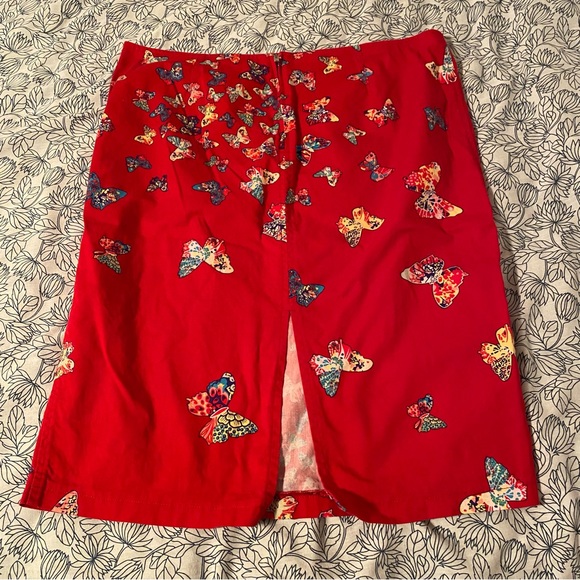 Krizia Jeans made in Italy red midi skirt - Picture 2 of 6